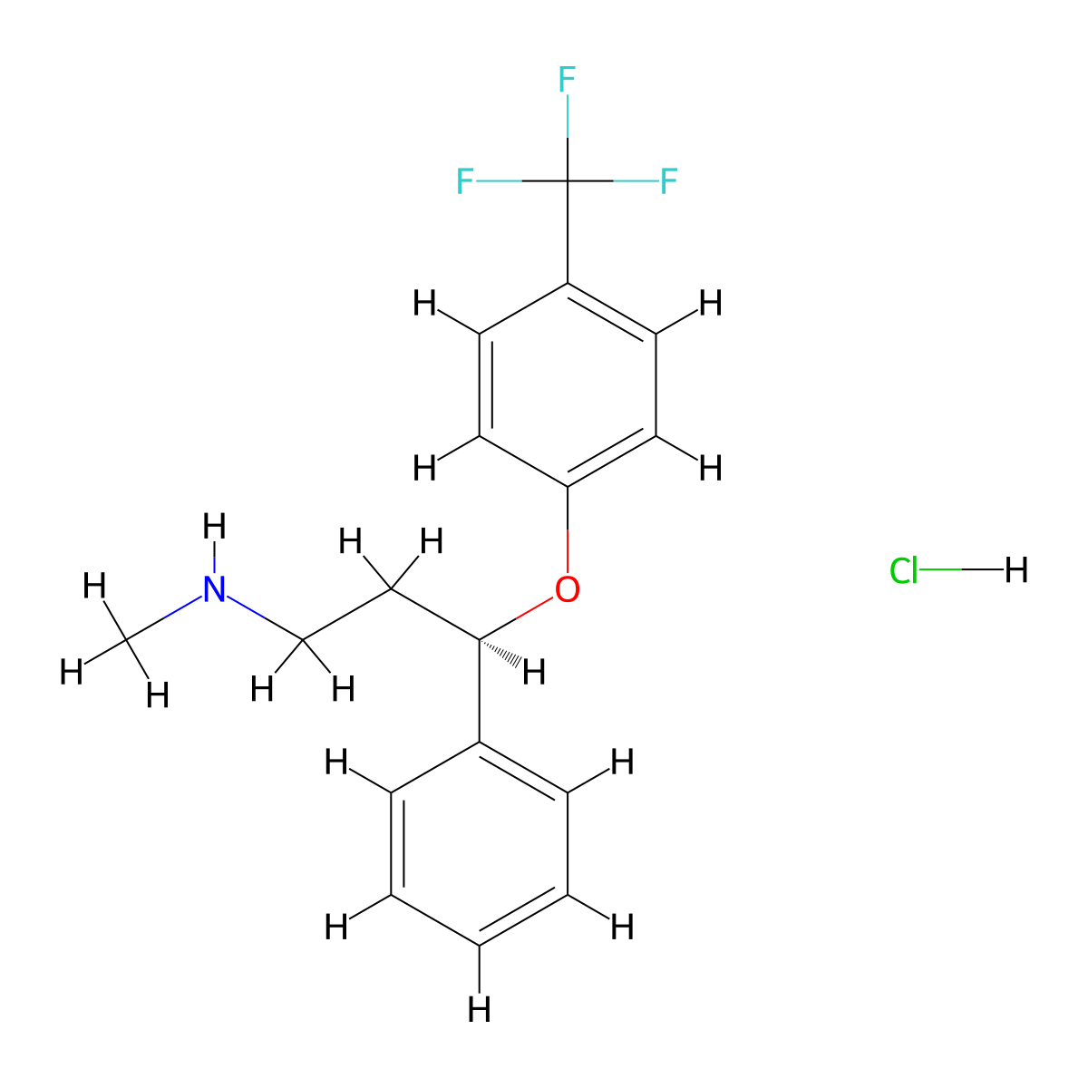 Fluoxetine Hydrochloride, (R)- molecular structure, CAS 114247-09-5