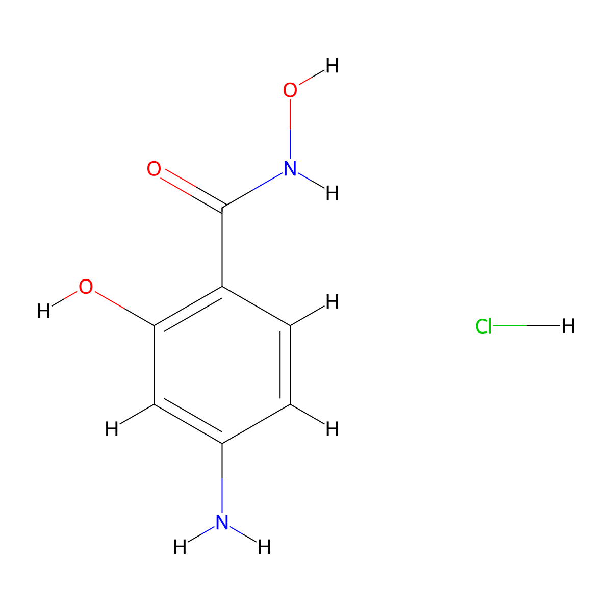 4-amino-N,2-dihydroxybenzamide hydrochloride molecular structure, CAS 114255-20-8
