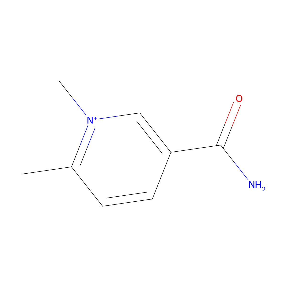 5-Carbamoyl-1,2-dimethylpyridin-1-ium molecular structure, CAS 114261-00-6