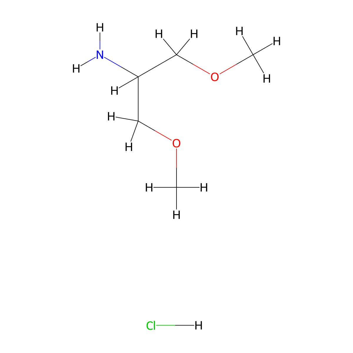 1,3-Dimethoxypropan-2-amine hydrochloride molecular structure, CAS 114261-15-3