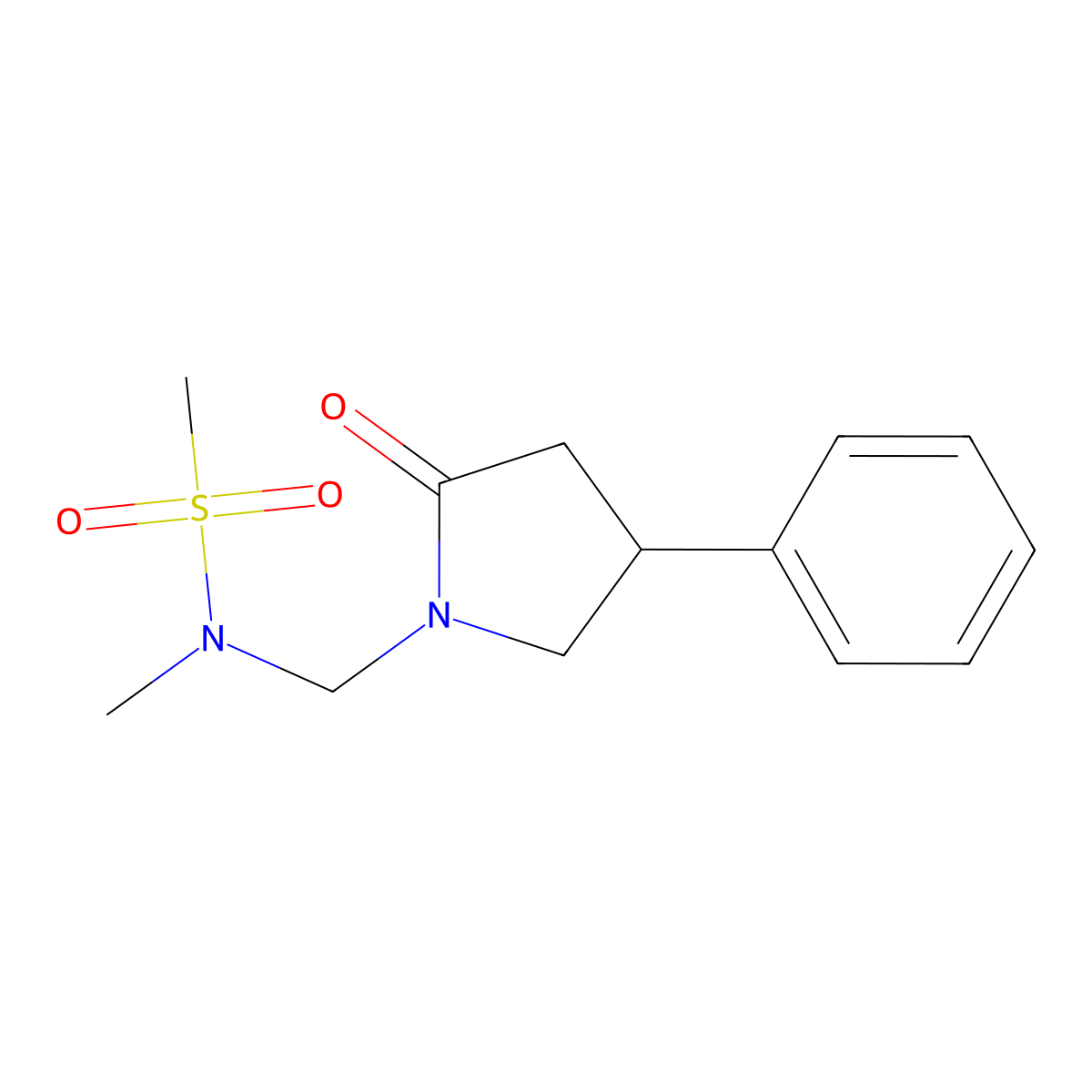N-methyl-N-[(2-oxo-4-phenyl-1-pyrrolidinyl)methyl]methanesulfonamide molecular structure, CAS 114261-42-6