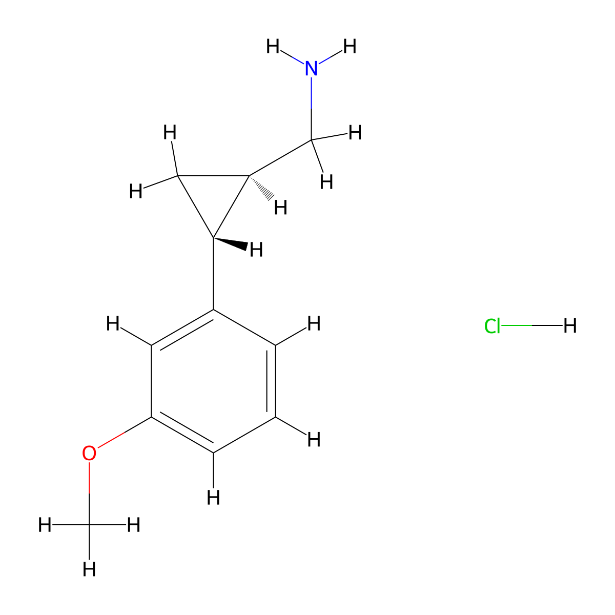 rac-[(1R,2R)-2-(3-methoxyphenyl)cyclopropyl]methanamine hydrochloride molecular structure, CAS 1142815-95-9