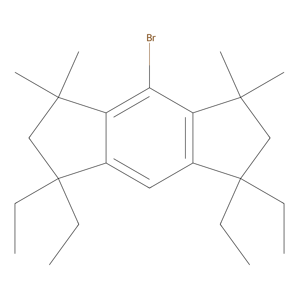 4-Bromo-1,1,7,7-tetraethyl-1,2,3,5,6,7-hexahydro-3,3,5,5-tetramethyl-s-indacene molecular structure, CAS 1142818-90-3