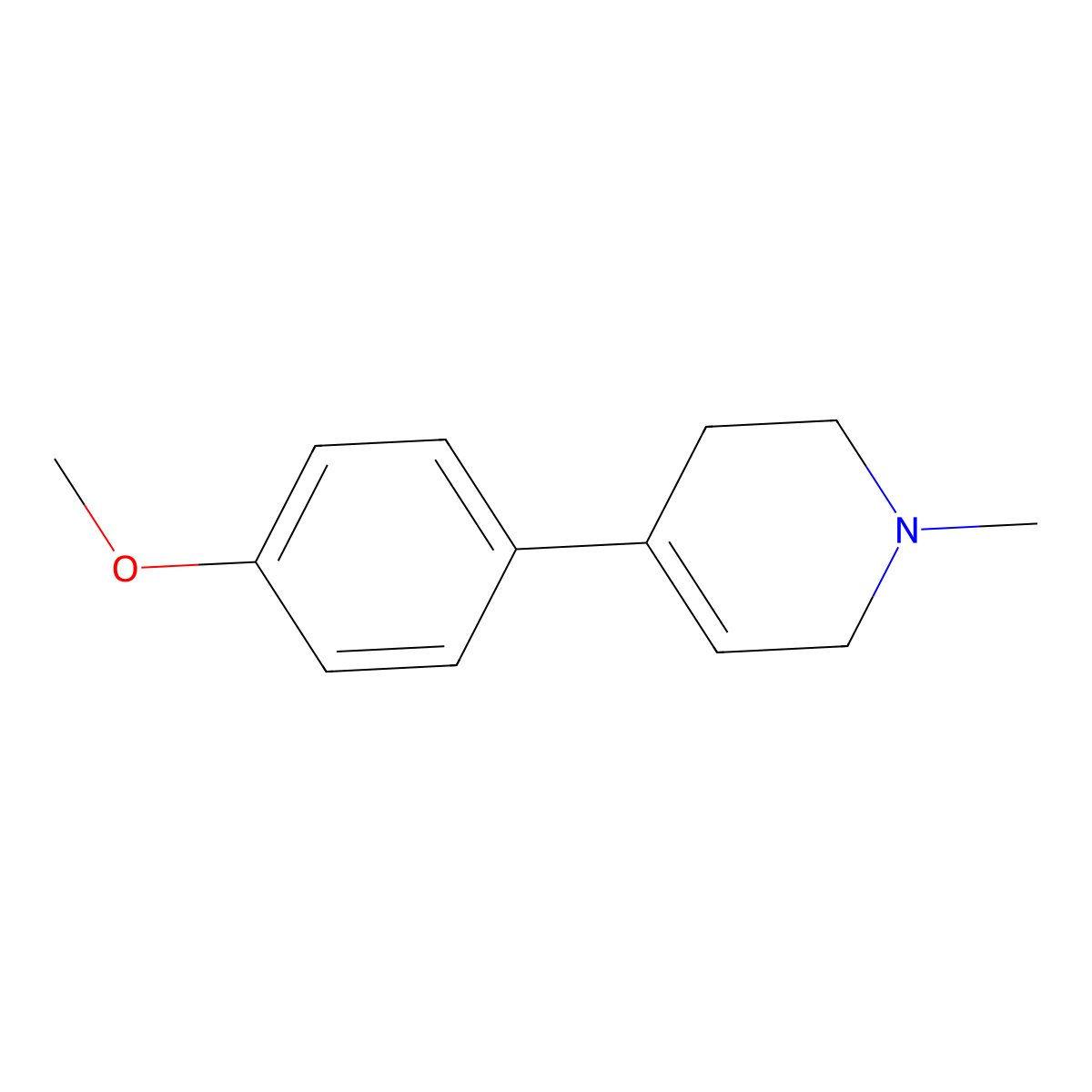 Pyridine, 1,2,3,6-tetrahydro-4-(4-methoxyphenyl)-1-methyl- molecular structure, CAS 114284-26-3