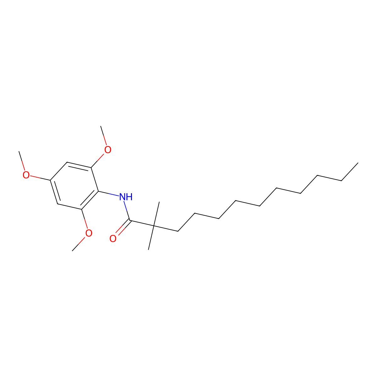 2,2-Dimethyl-N-(2,4,6-trimethoxyphenyl)dodecanamide molecular structure, CAS 114289-47-3