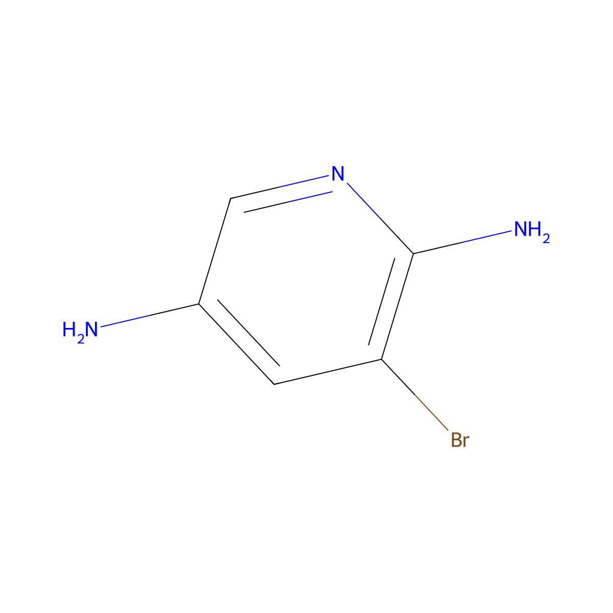 3-Bromopyridine-2,5-diamine molecular structure, CAS 114292-91-0
