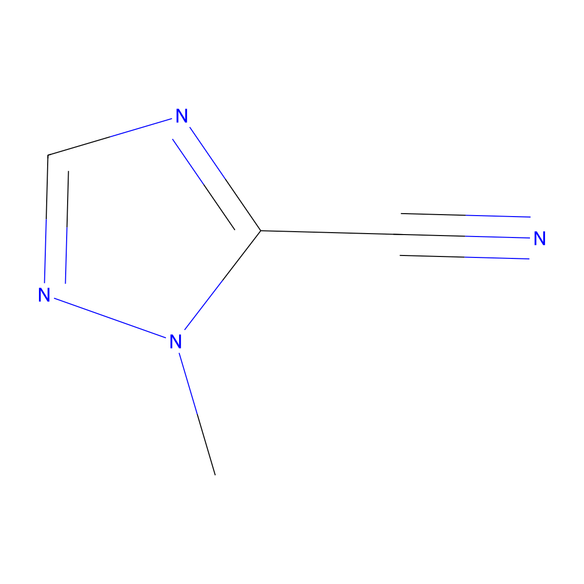 1-methyl-1H-1,2,4-triazole-5-carbonitrile molecular structure, CAS 1142927-07-8