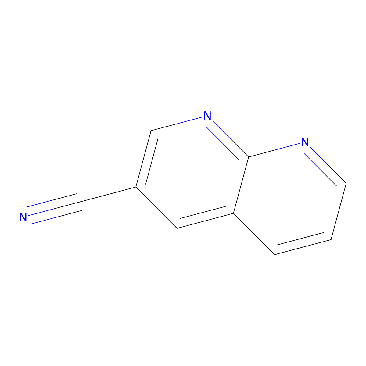 1,8-Naphthyridine-3-carbonitrile molecular structure, CAS 1142927-39-6