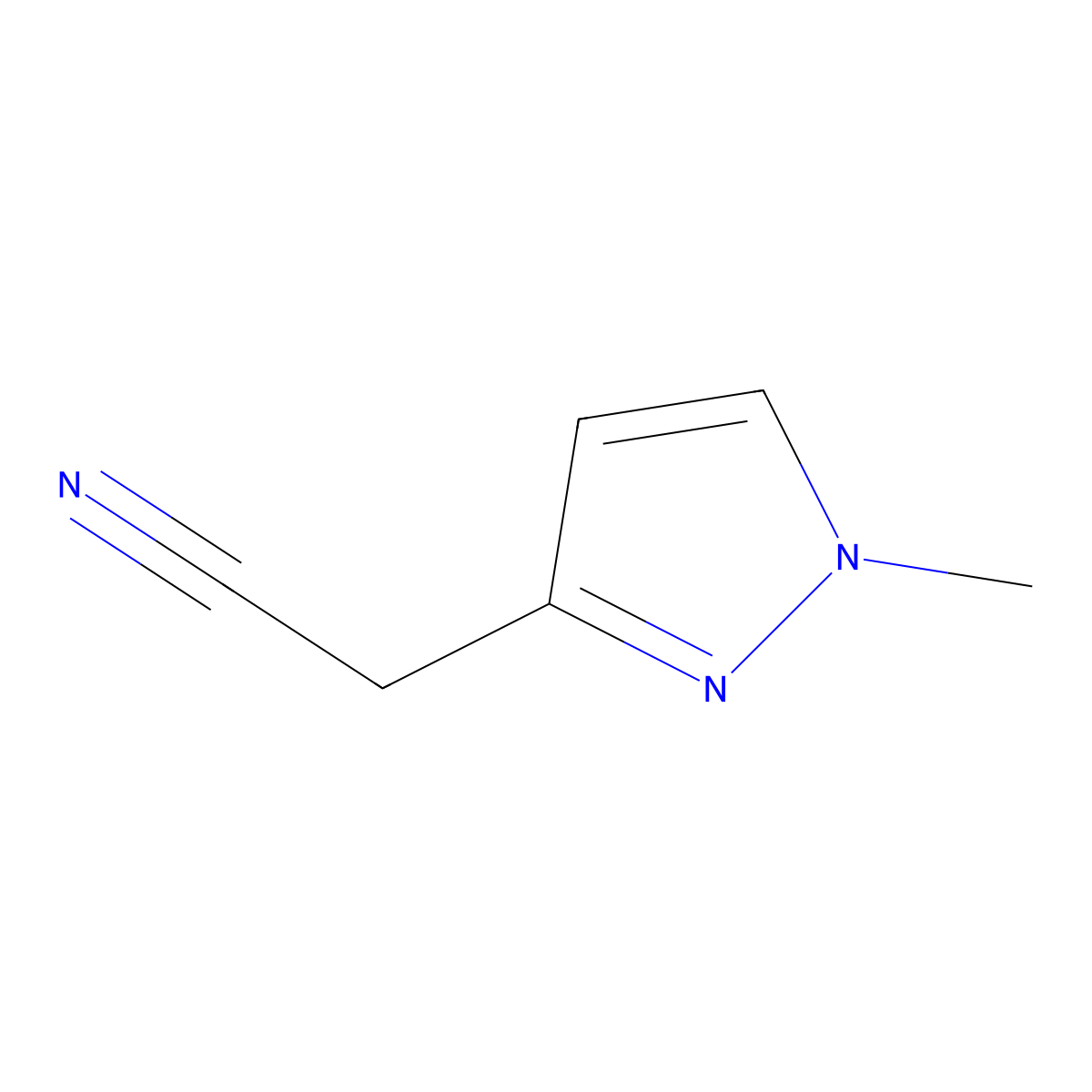 2-(1-methyl-1H-pyrazol-3-yl)acetonitrile molecular structure, CAS 1142927-97-6