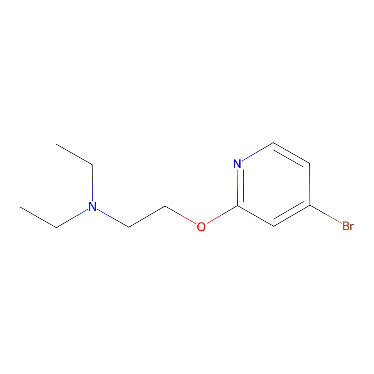 2-((4-Bromopyridin-2-yl)oxy)-N,N-diethylethanamine molecular structure, CAS 1142944-51-1