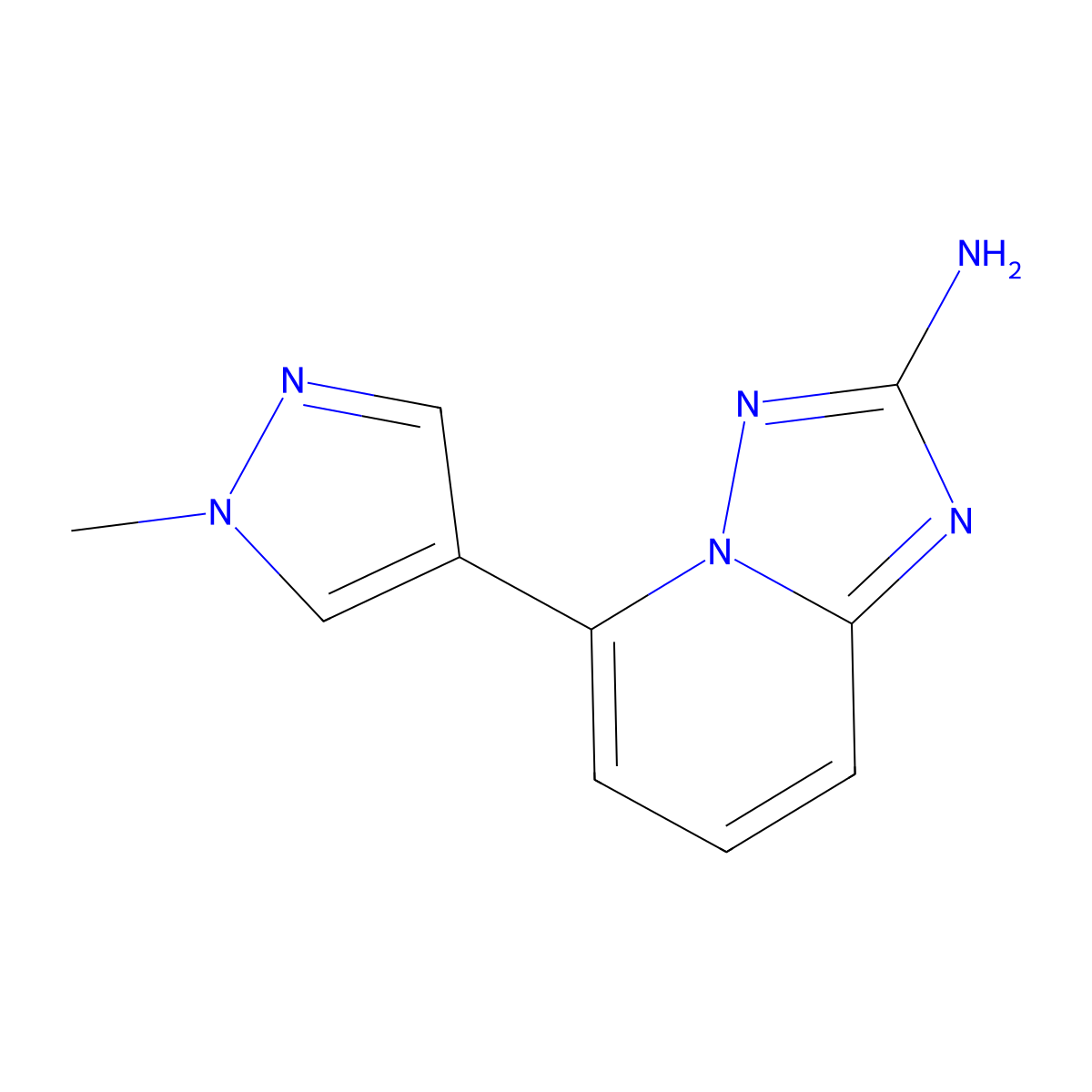 5-(1-Methyl-1H-pyrazol-4-yl)[1,2,4]triazolo[1,5-a]pyridin-2-amine molecular structure, CAS 1142944-53-3