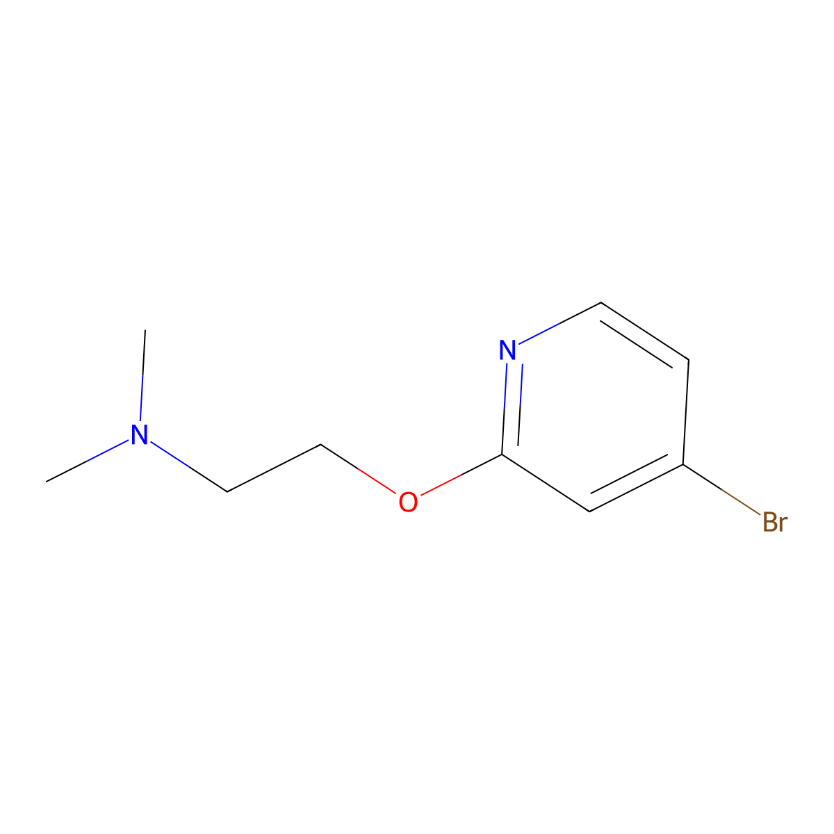 2-((4-Bromopyridin-2-yl)oxy)-N,N-dimethylethanamine molecular structure, CAS 1142944-58-8