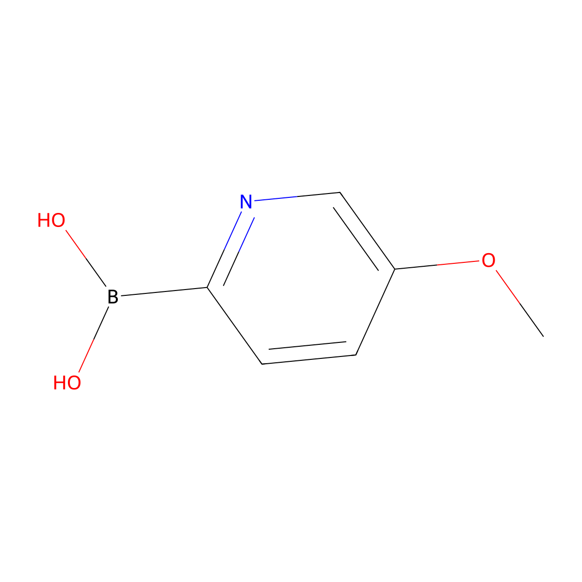 (5-Methoxypyridin-2-yl)boronic acid molecular structure, CAS 1142944-78-2