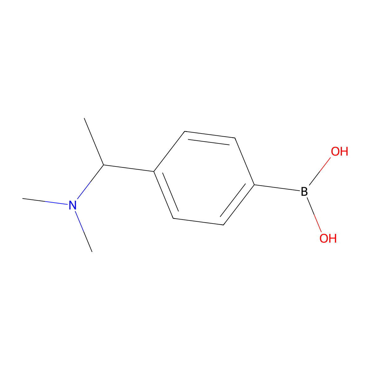 (4-(1-(Dimethylamino)ethyl)phenyl)boronic acid molecular structure, CAS 1142944-79-3