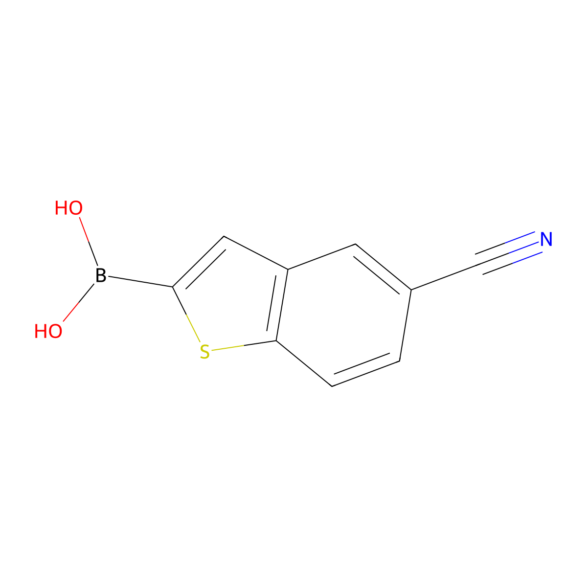 (5-Cyanobenzo[b]thiophen-2-yl)boronic acid molecular structure, CAS 1142946-81-3