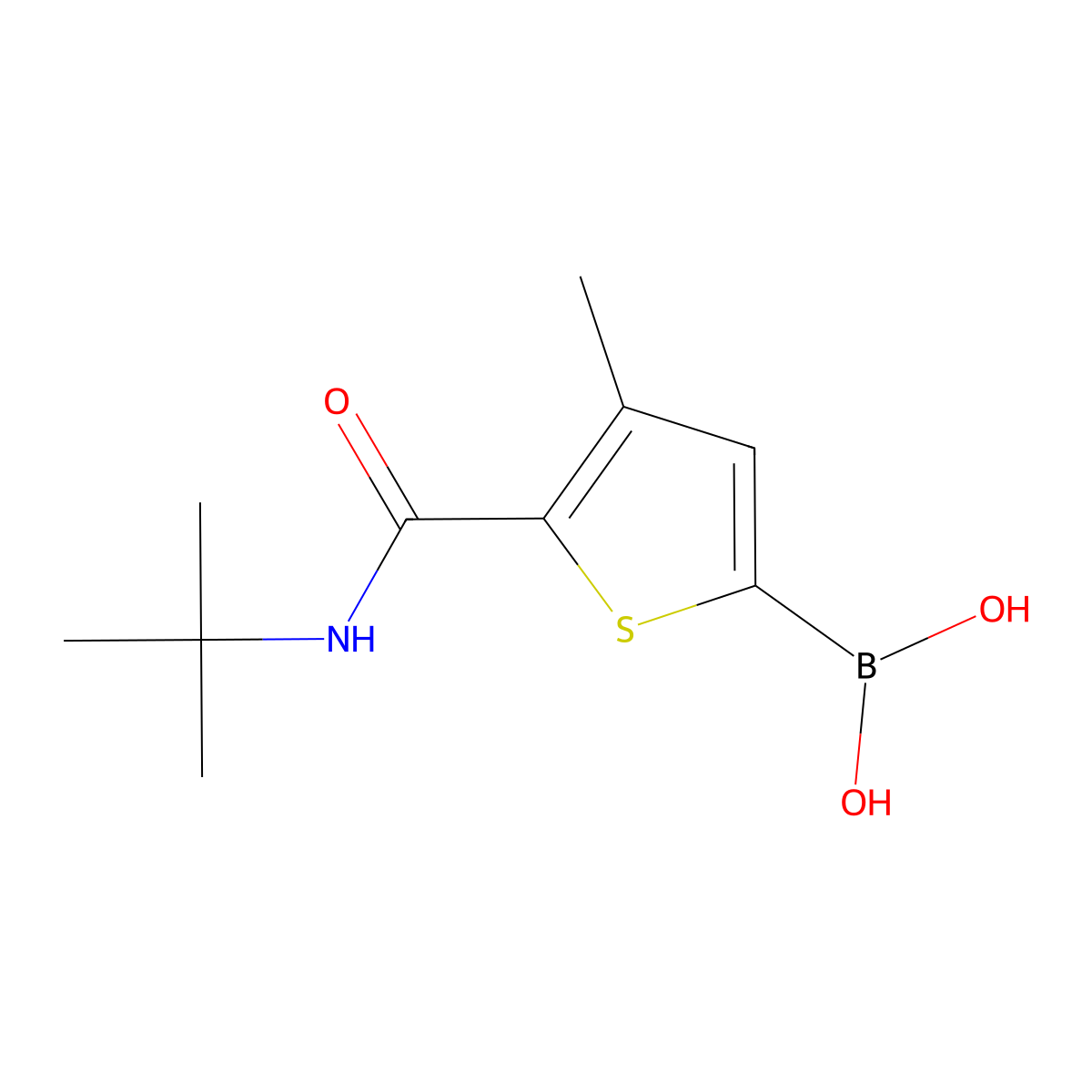 5-(Tert-butylcarbamoyl)-4-methylthiophen-2-ylboronic acid molecular structure, CAS 1142947-85-0