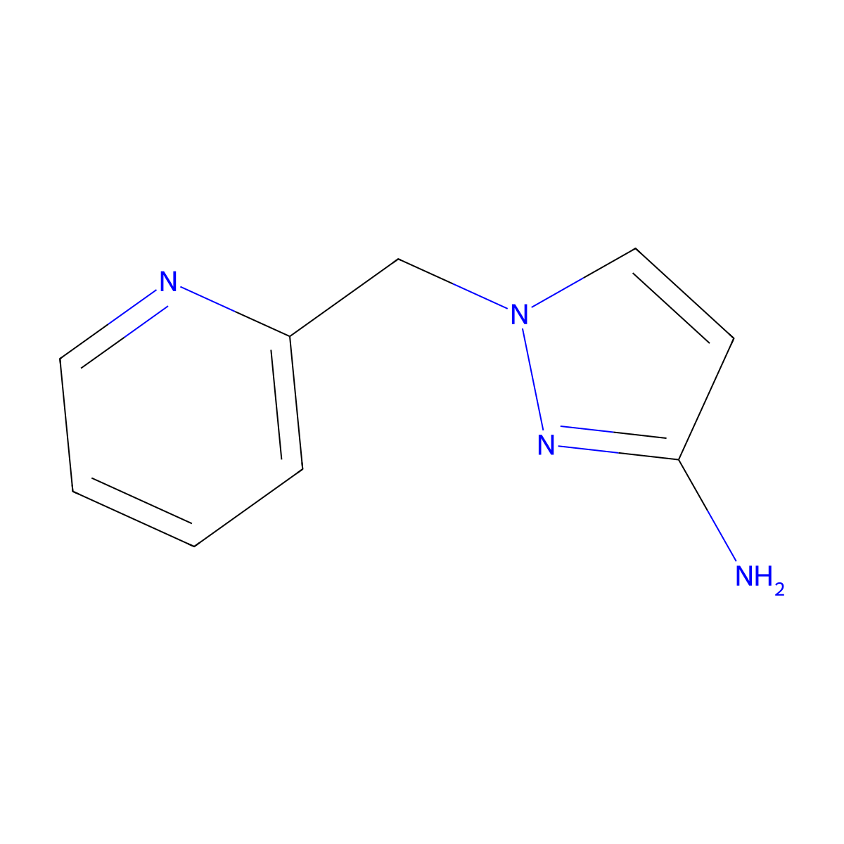 1-[(pyridin-2-yl)methyl]-1H-pyrazol-3-amine molecular structure, CAS 1142952-12-2