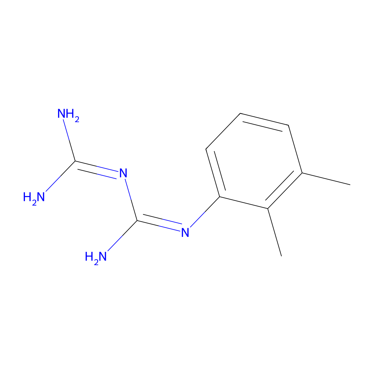 Imidodicarbonimidic diamide, N-(dimethylphenyl)- molecular structure, CAS 114296-41-2