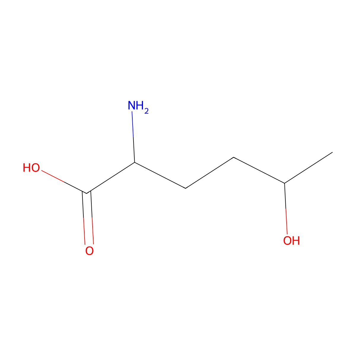 (2S)-2-Amino-5-hydroxyhexanoic acid molecular structure, CAS 114298-96-3