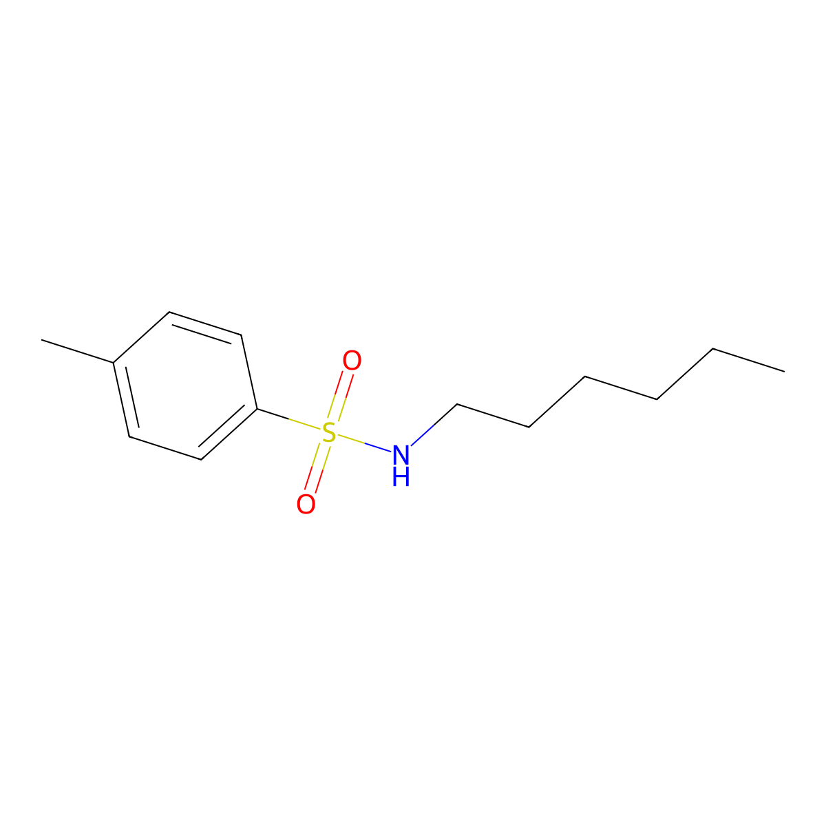 N-hexyl-4-methylbenzenesulfonamide molecular structure, CAS 1143-01-7