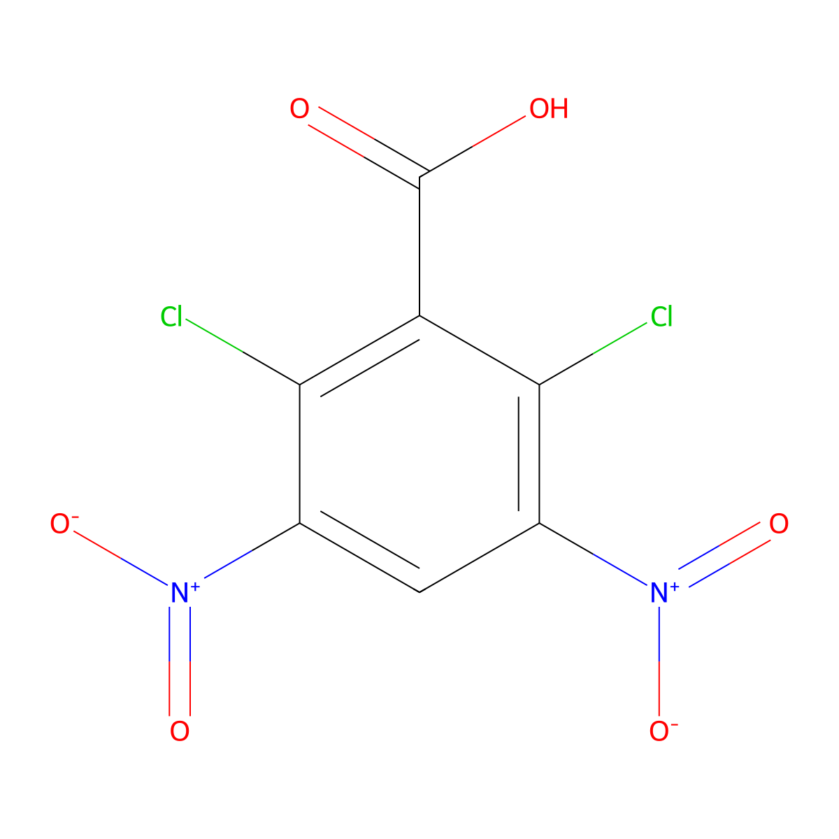 2,6-Dichloro-3,5-dinitrobenzoic acid molecular structure, CAS 1143-31-3
