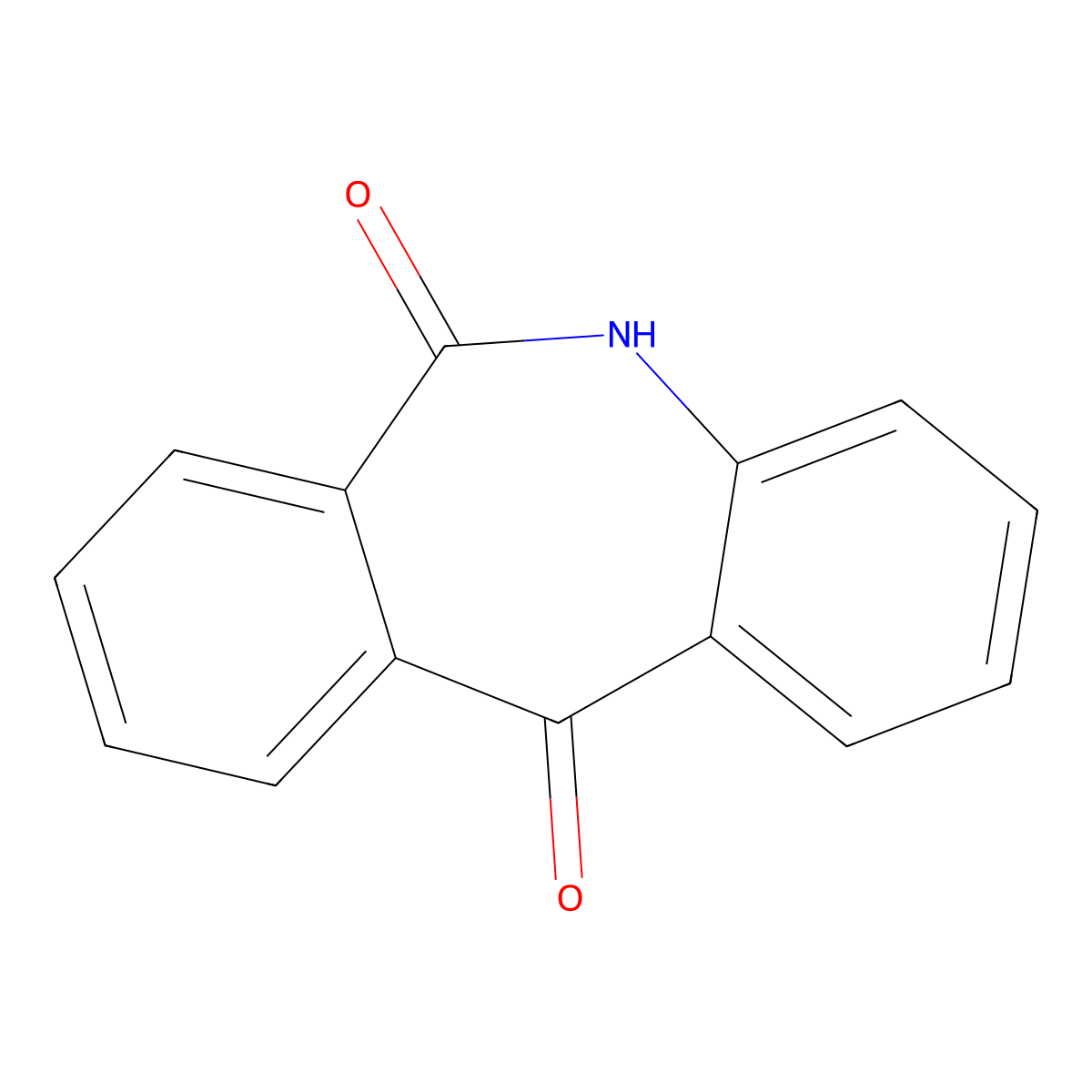 5H-Dibenz(b,e)azepine-6,11-dione molecular structure, CAS 1143-50-6