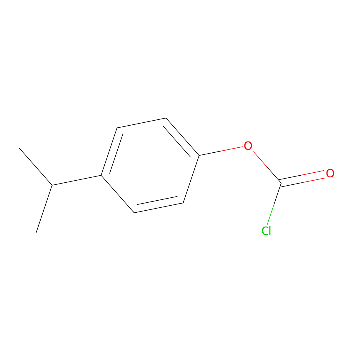 4-(Propan-2-yl)phenyl chloroformate molecular structure, CAS 114302-73-7