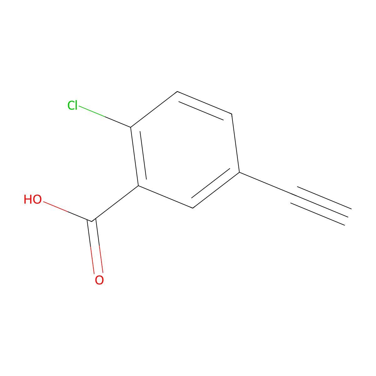 2-Chloro-5-ethynylbenzoic acid molecular structure, CAS 1143024-61-6