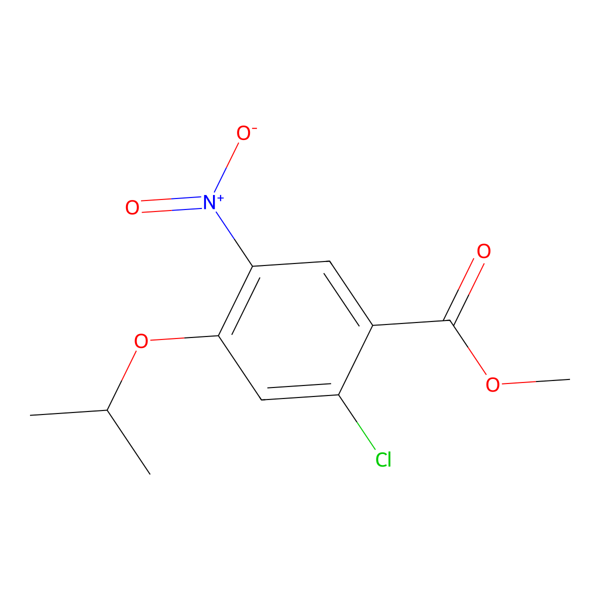 Methyl 2-chloro-5-nitro-4-(propan-2-yloxy)benzoate molecular structure, CAS 1143026-86-1