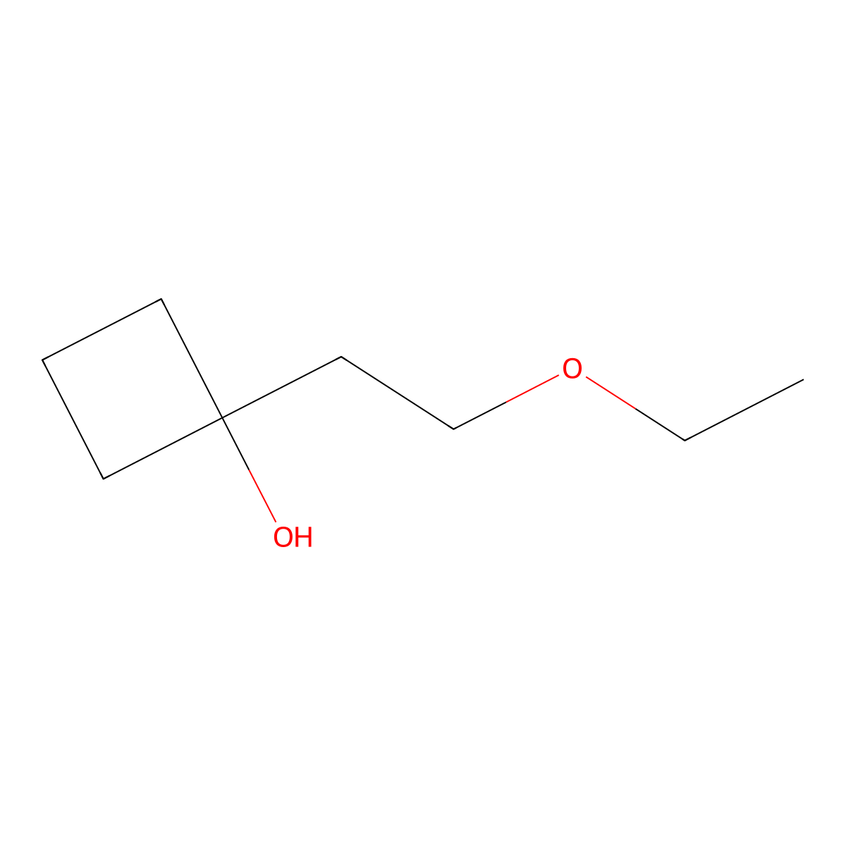 1-(2-Ethoxyethyl)cyclobutan-1-ol molecular structure, CAS 114310-79-1