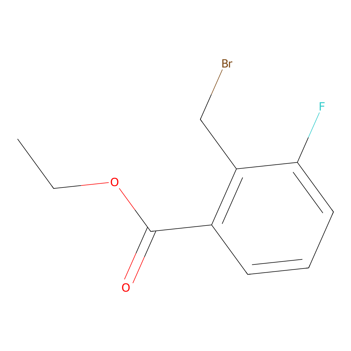 Ethyl 2-(bromomethyl)-3-fluorobenzoate molecular structure, CAS 114312-58-2