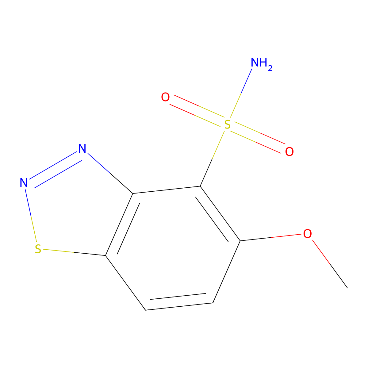5-Methoxy-1,2,3-benzothiadiazole-4-sulfonamide molecular structure, CAS 114322-17-7