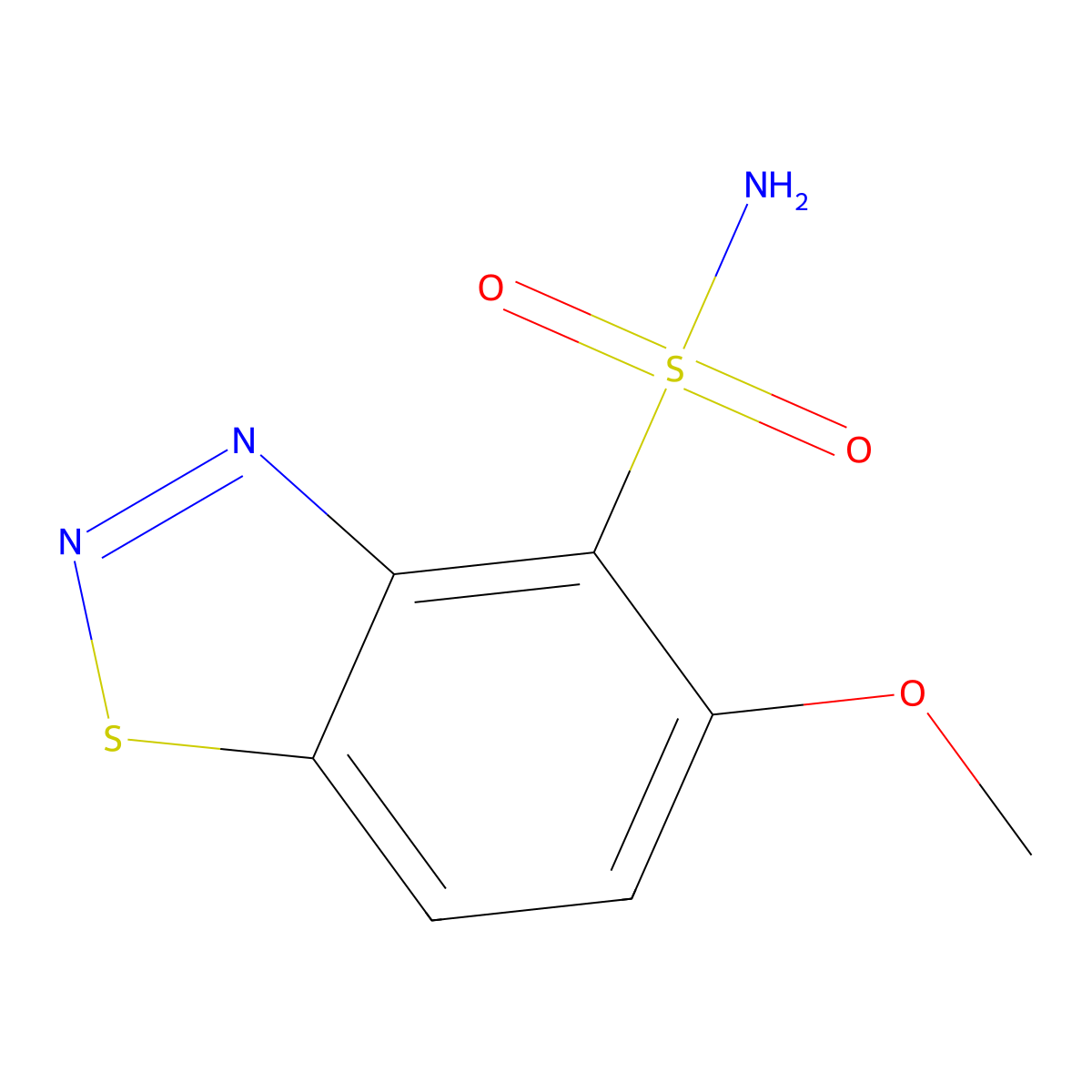 5-Methoxy-1,2,3-benzothiadiazole-4-sulfonamide molecular structure, CAS 114322-17-7