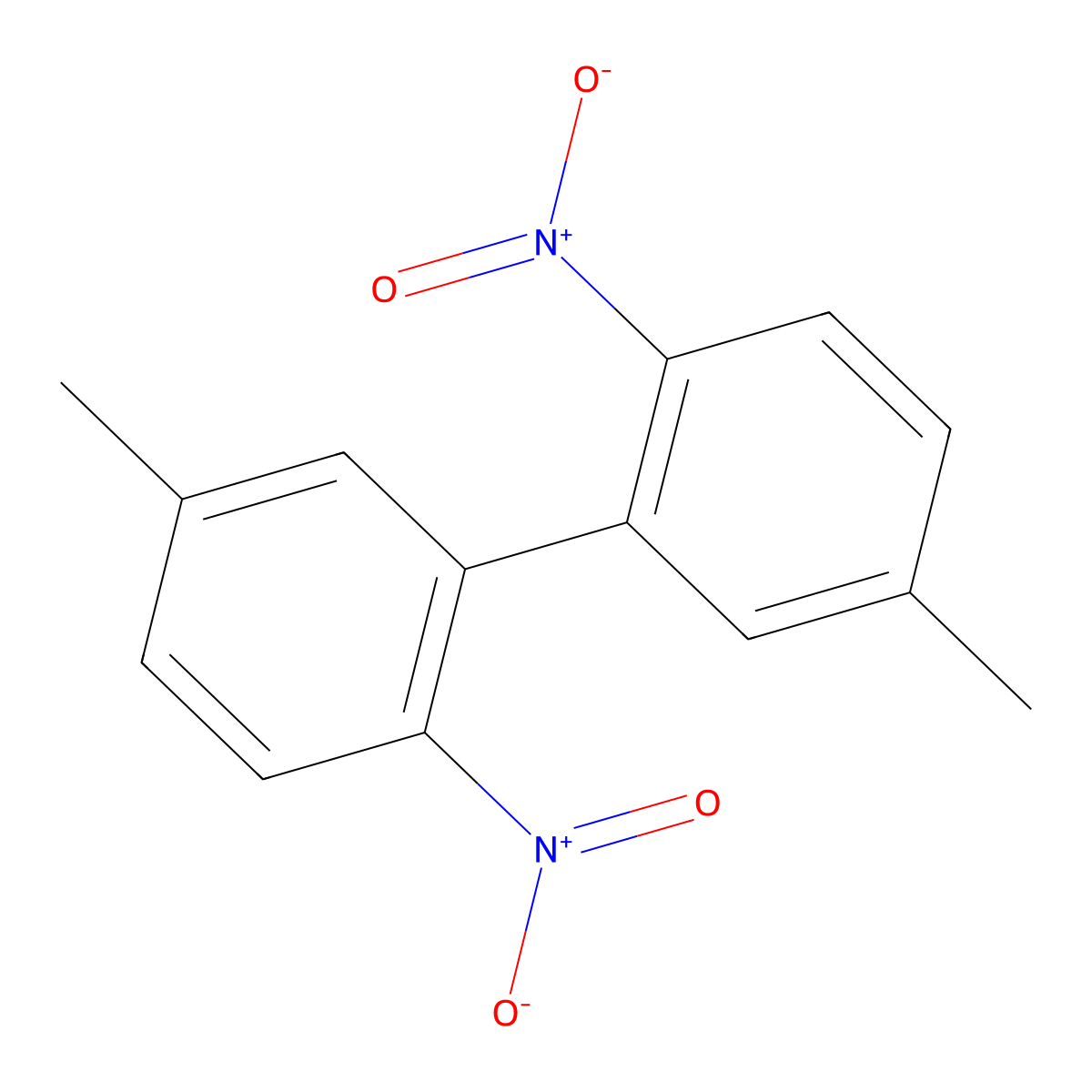 5,5'-Dimethyl-2,2'-dinitro-1,1'-biphenyl molecular structure, CAS 114324-70-8