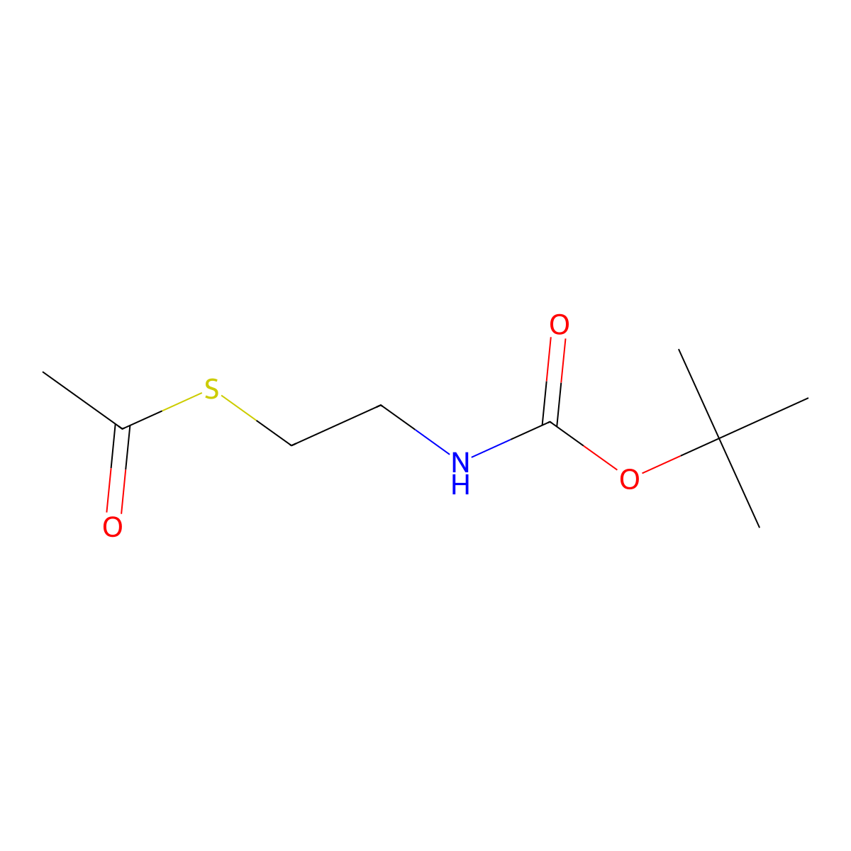 S-(2-((tert-Butoxycarbonyl)amino)ethyl) ethanethioate molecular structure, CAS 114326-10-2