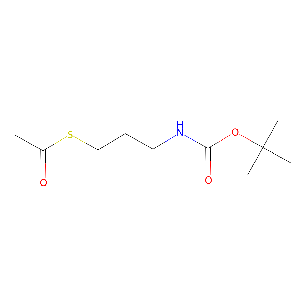 S-3-(tert-butoxycarbonylamino)propyl ethanethioate molecular structure, CAS 114326-11-3