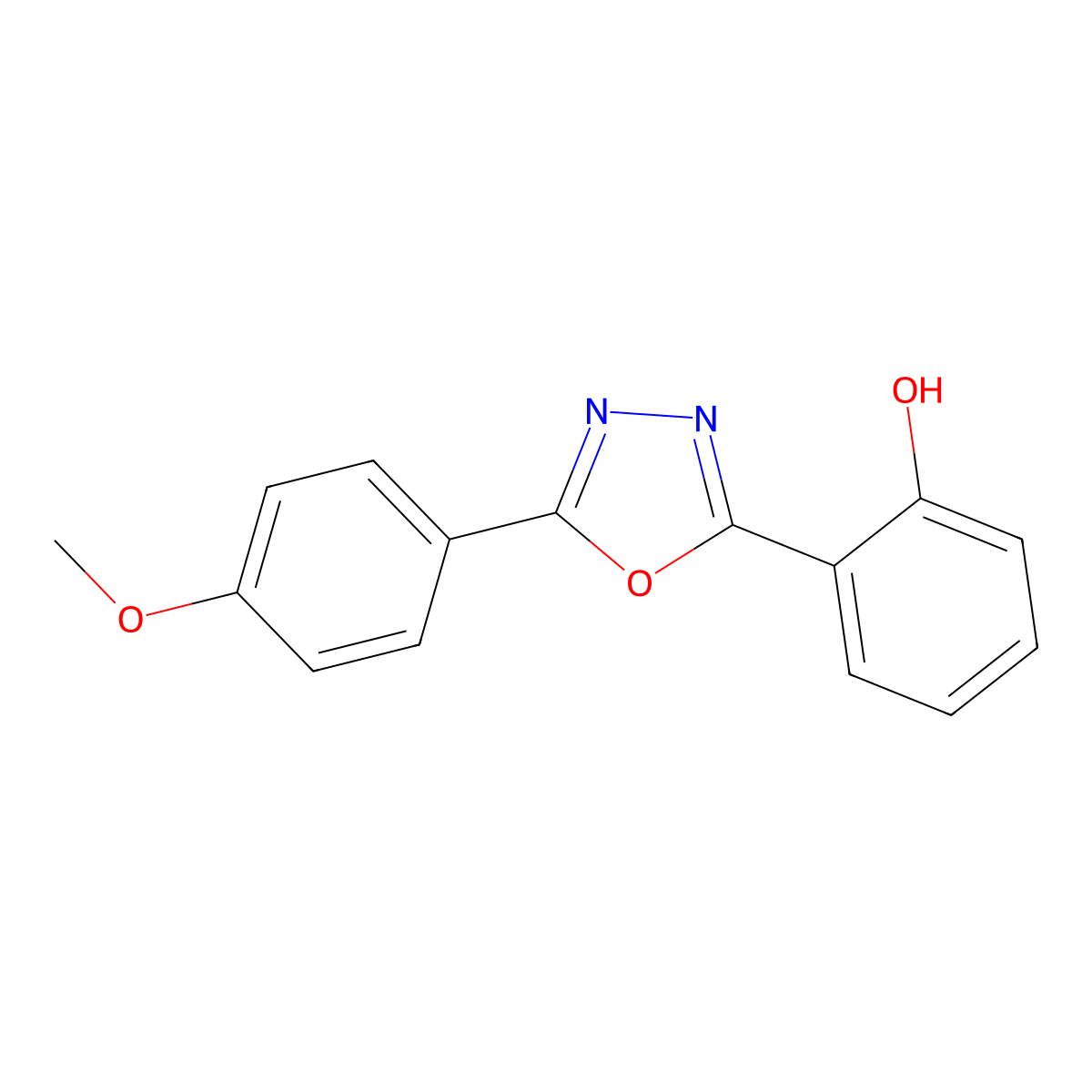 Phenol, 2-[5-(4-methoxyphenyl)-1,3,4-oxadiazol-2-yl]- molecular structure, CAS 114333-42-5