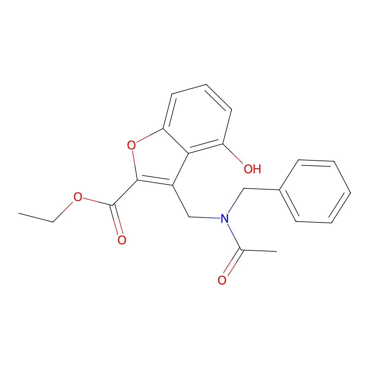 Ethyl 3-[[acetyl(benzyl)amino]methyl]-4-hydroxy-1-benzofuran-2-carboxylate molecular structure, CAS 114333-52-7