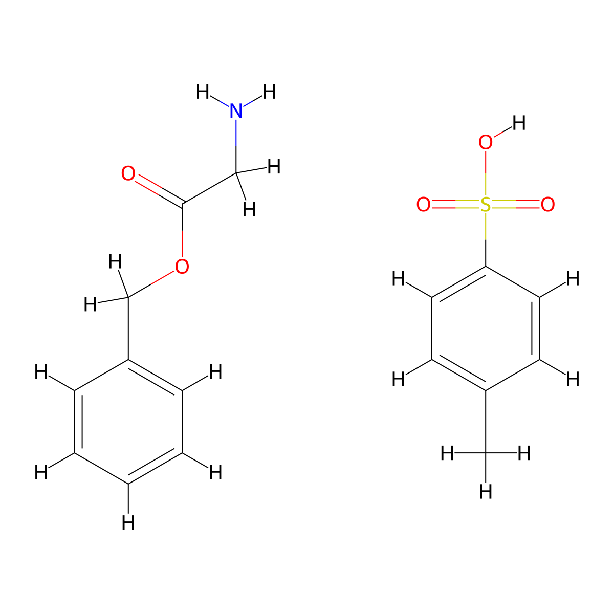O-benzylglycine toluene-p-sulphonate molecular structure, CAS 114342-15-3