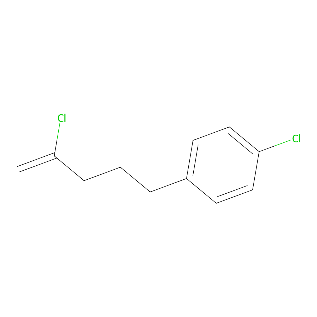 2-Chloro-5-(4-chlorophenyl)-1-pentene molecular structure, CAS 1143461-30-6