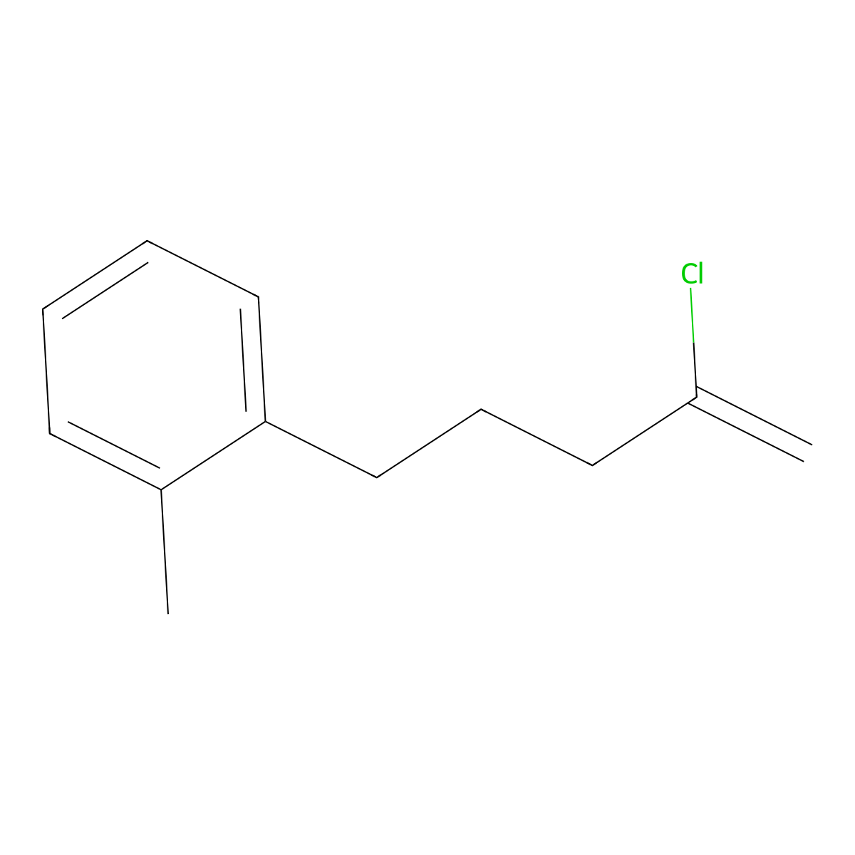 2-Chloro-5-(2-methylphenyl)-1-pentene molecular structure, CAS 1143461-33-9