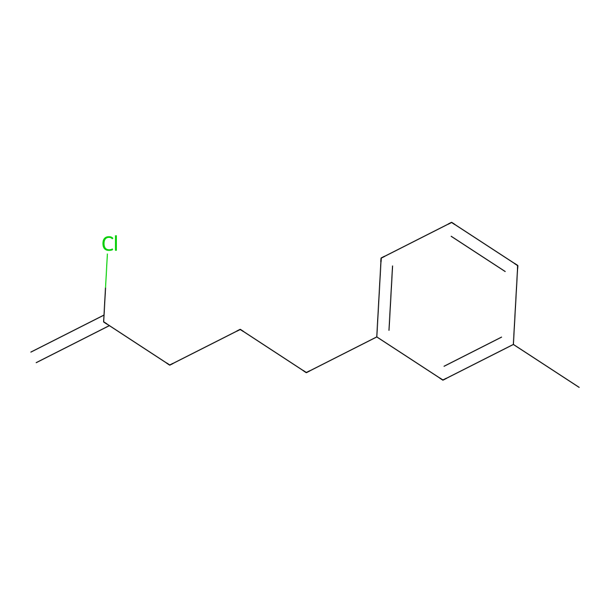2-Chloro-5-(3-methylphenyl)-1-pentene molecular structure, CAS 1143461-39-5