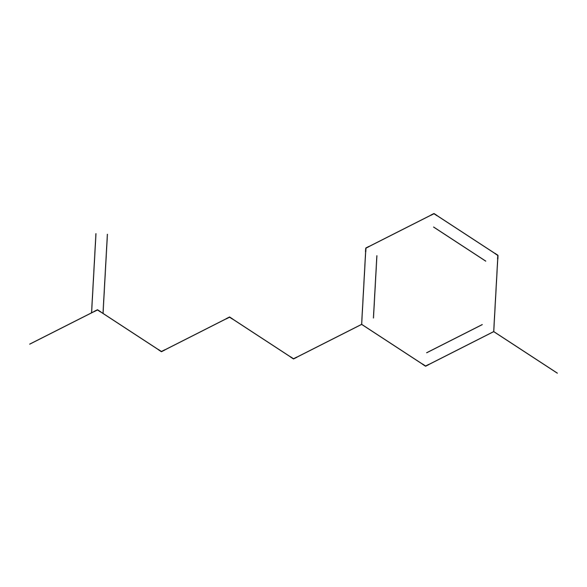 2-Methyl-5-(3-methylphenyl)-1-pentene molecular structure, CAS 1143461-41-9