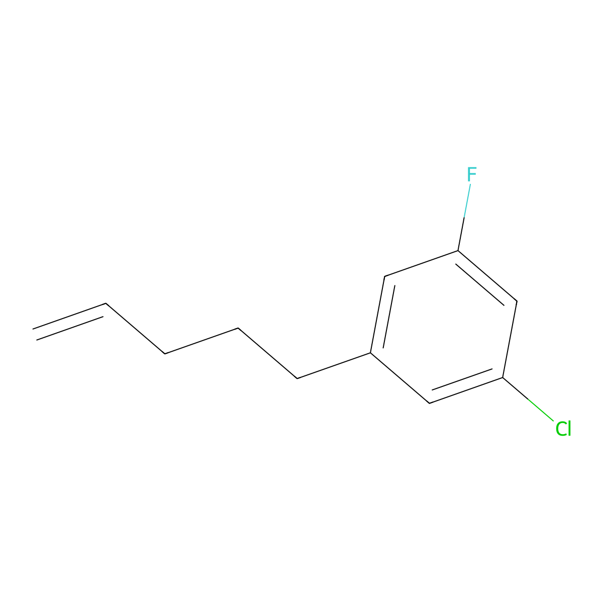 5-(3-Chloro-5-fluorophenyl)-1-pentene molecular structure, CAS 1143461-46-4