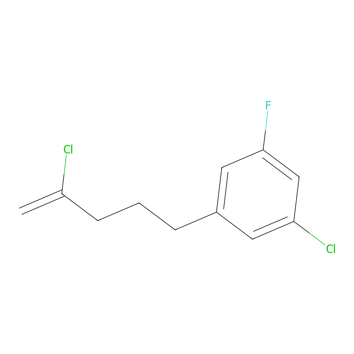 2-Chloro-5-(3-chloro-5-fluorophenyl)-1-pentene molecular structure, CAS 1143461-49-7