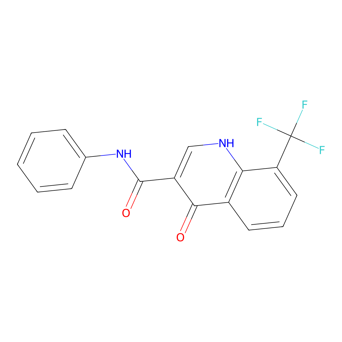 4-hydroxy-N-phenyl-8-(trifluoromethyl)quinoline-3-carboxamide molecular structure, CAS 114350-68-4