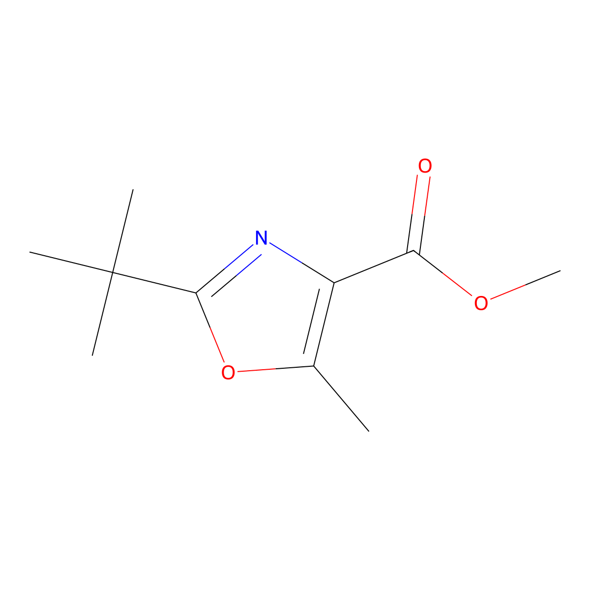 2-tert-Butyl-5-methyl-oxazole-4-carboxylic acid methyl ester molecular structure, CAS 1143504-17-9