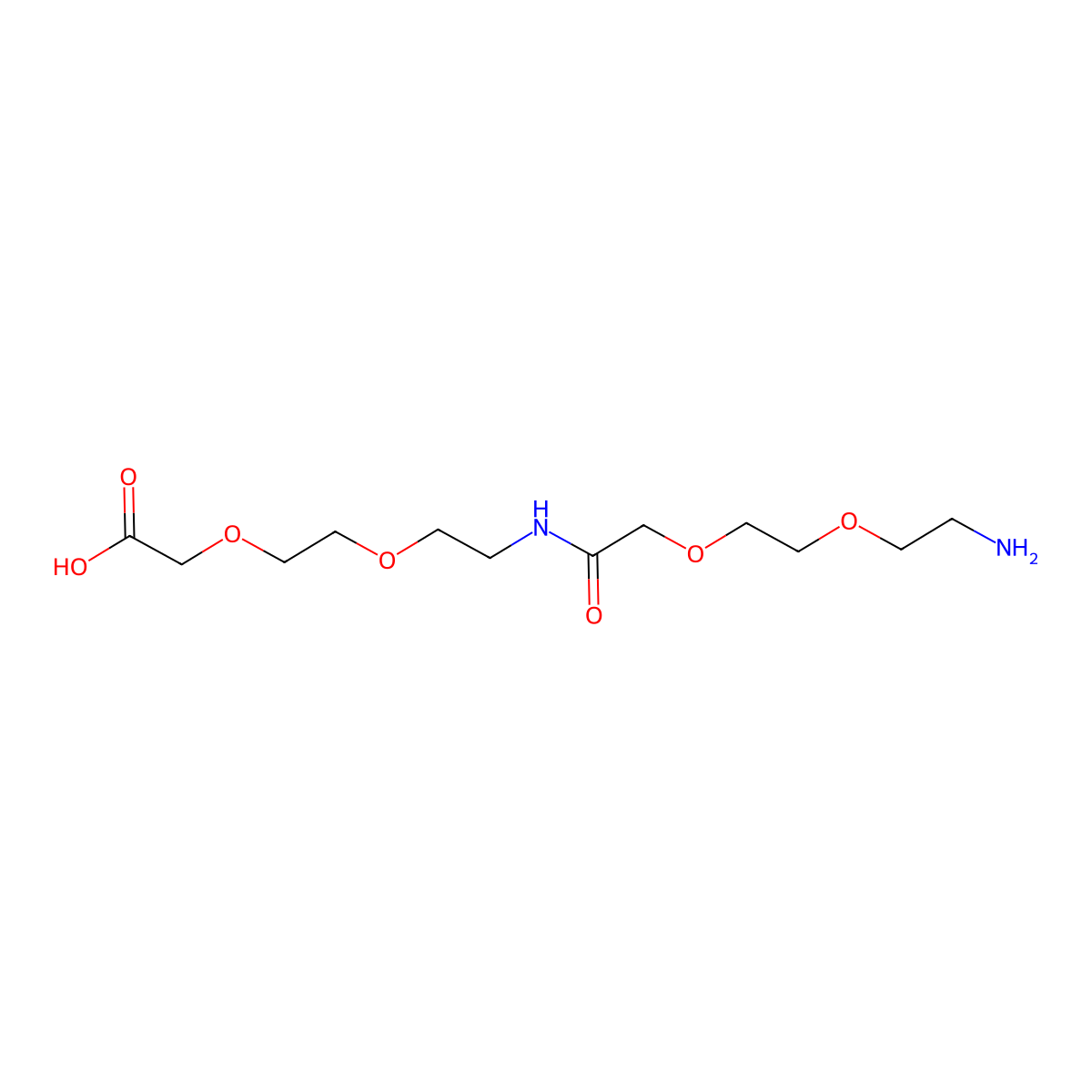 17-Amino-10-oxo-3,6,12,15-tetraoxa-9-azaheptadecanoic acid molecular structure, CAS 1143516-05-5