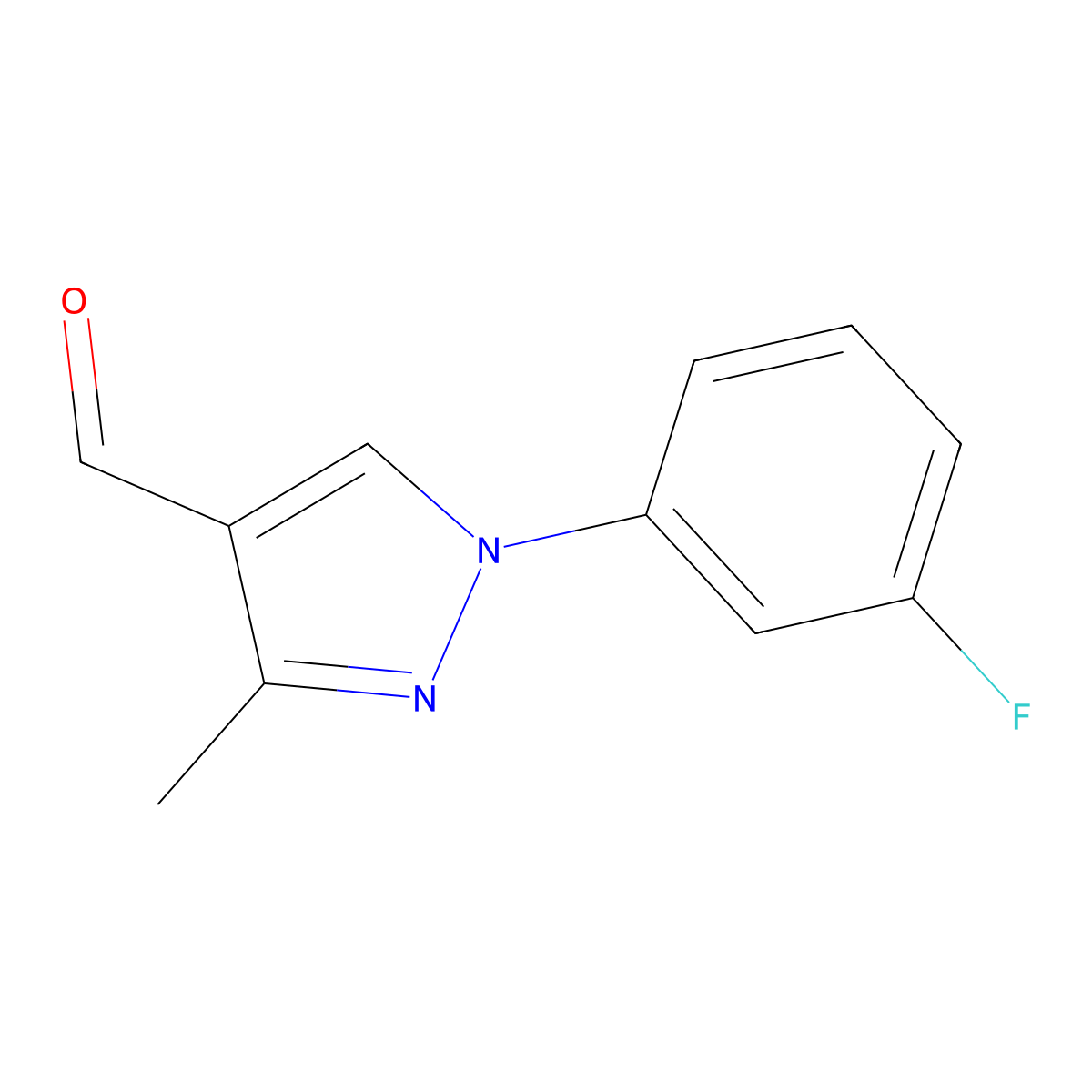 1-(3-fluorophenyl)-3-methyl-1H-pyrazole-4-carbaldehyde molecular structure, CAS 1143517-63-8