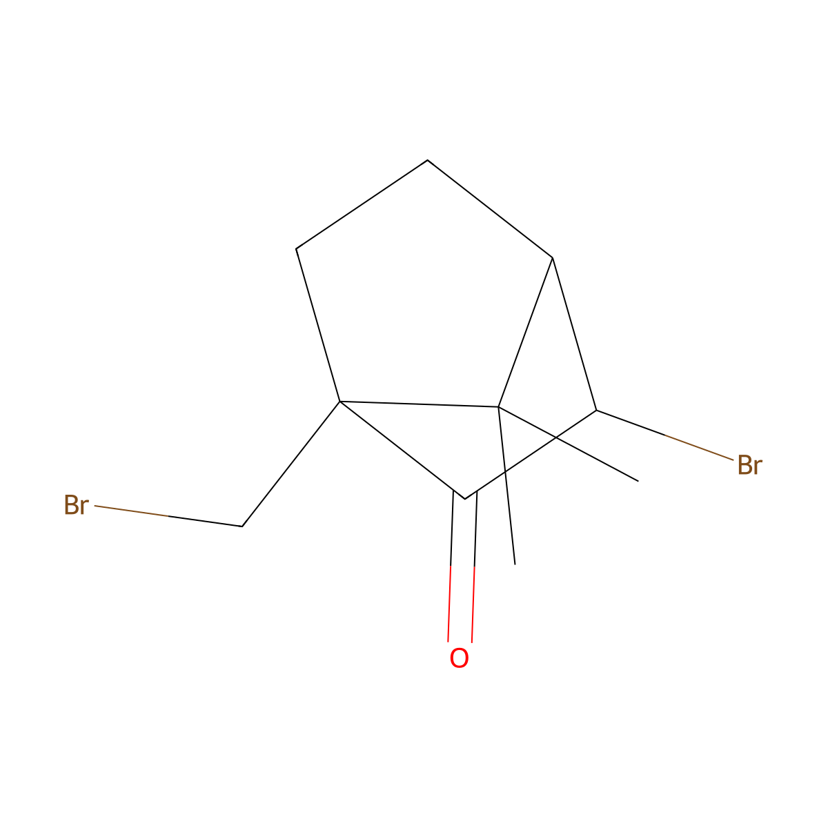3-Bromo-1-(bromomethyl)-7,7-dimethylbicyclo[2.2.1]heptan-2-one molecular structure, CAS 114352-31-7